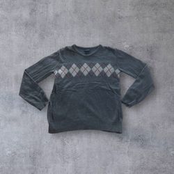 Vtg Lambswool Argyle V-Neck Sweater Men’s Small Preppy Grandpa Core Y2K Retro