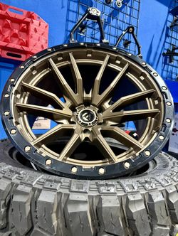 New: FUEL 22x12 6x139.7 6x5.5 Bronze Wheels & 33x12.50-22 Tires (We Finance)