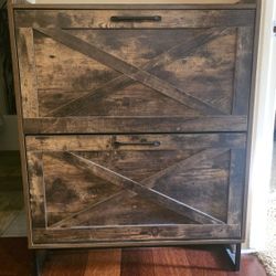 Rustic Barn Shoe Storage Cabinet 