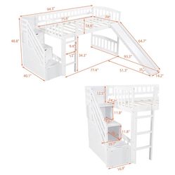 Kids loft Bed Twin Size With Stairs/slide (similar, Not Exact Same)