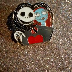 Nightmare Before Christmas Pin,Jack Skeleton And Sally Pin