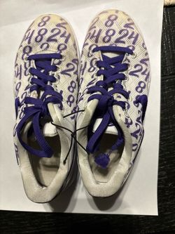Kids 13c Nike Kobe Sneakers White Purple 8/24 Print