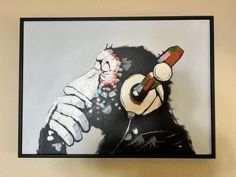 Music Monkey Artwork Print Headphones