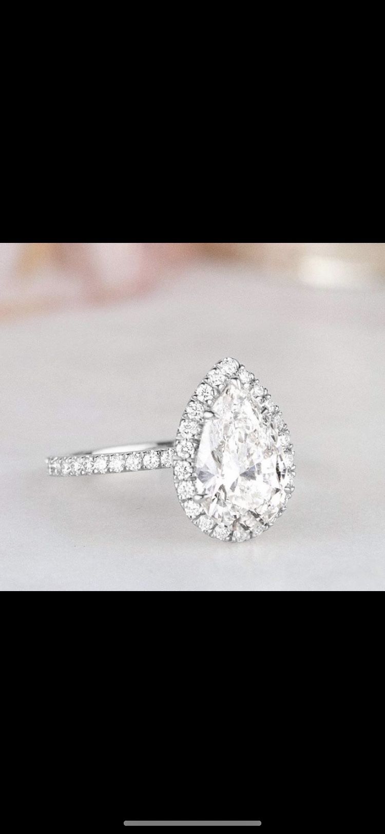 Elegant Two Piece TearDrop Diamond Sparkling 925 Sterling Silver High-End Wedding Set 