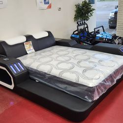 Bedroom Furniture Bed With Bluetooth Speaker 