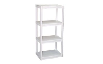 4-Tier Shelf Plastic Storage Unit Home Office Garage Kitchen Heavy Duty Organizer