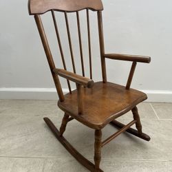 Vintage Kid’s Wooden Rocking Chair