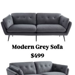 Modern grey sofa. $53 Down Payment 