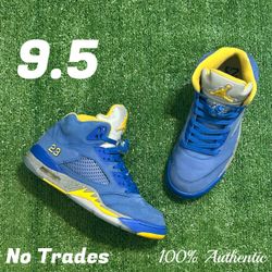 Size 9.5 Air Jordan 5 Retro “Blue Laney” 🖌️