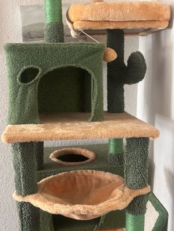 Cactus Cat Tree Tower with Condo and Hammock
