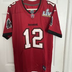 NFL Tom Brady Red Stitched Adult Jersey Size Large