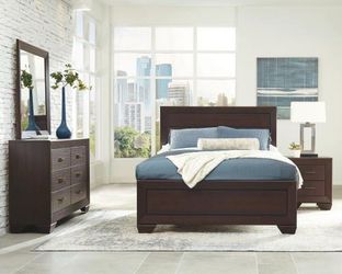 Dark Brown Wood Bedroom Furniture Set