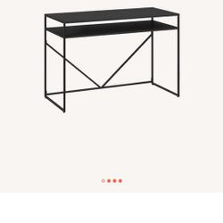 Glasgow Metal Writing Desk with Storage Black