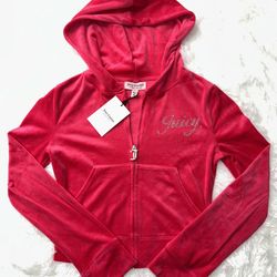 Juicy Couture Hot Pink Velour Zip Up Jacket NEW - Size XS