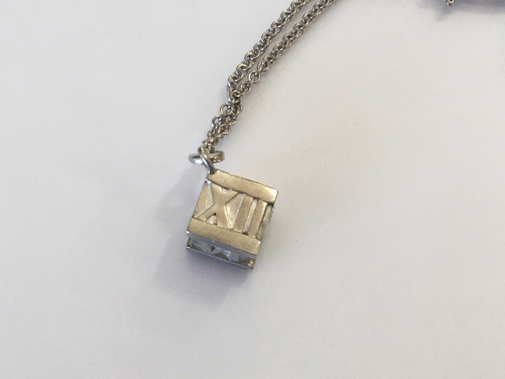 Tiffany Atlas Cube Pendant Necklace 