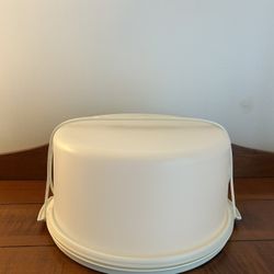 Large, Oversized Vintage Tupperware Cake Dessert Food Carrier with Handle Strap - about 14.5” long  