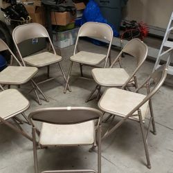Samsonite Padded Folding Chairs (7) Vintage 