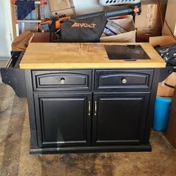 Kitchen Island With Two Adjustable Bar Stools