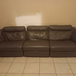 Leather Reclining Sofa Couch