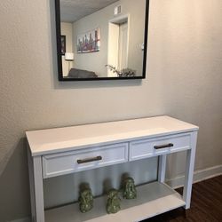 Modern Console Table + Wall Mirror Set