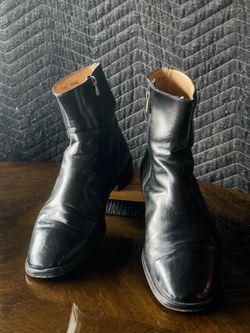 Bally Designer Leather Zip Boots - Size 11.5