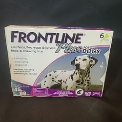 Frontline Plus For Dogs 45 to 88 lbs Flea and Tick Treatment  6 Doses
