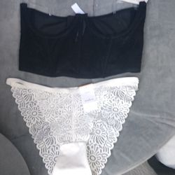 Small Boobless Corset With Small Lace Panties