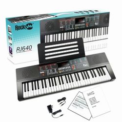 RockJam 61-Key Black Electronic Keyboard Piano