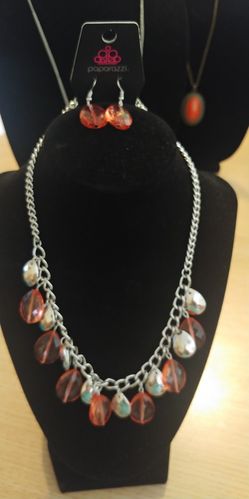 No tears left to cry orange necklace and Earring set