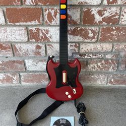 PlayStation 2 /ps2 Wired Guitar Hero Red Octane Red Gibson