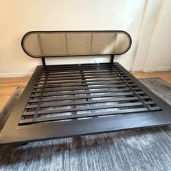 Crate & Barrel Anaise Cane King Bed Frame Retail Price:$2,299