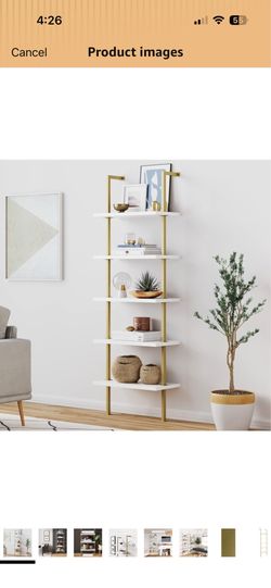 White & Gold Shelving