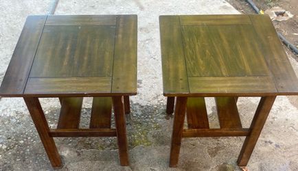 Two sides tables brown