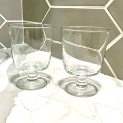 IKEA Set of 2 Clear Glass Footed Drinking Glasses