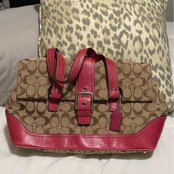 Pink  & Brown Coach Bag 
