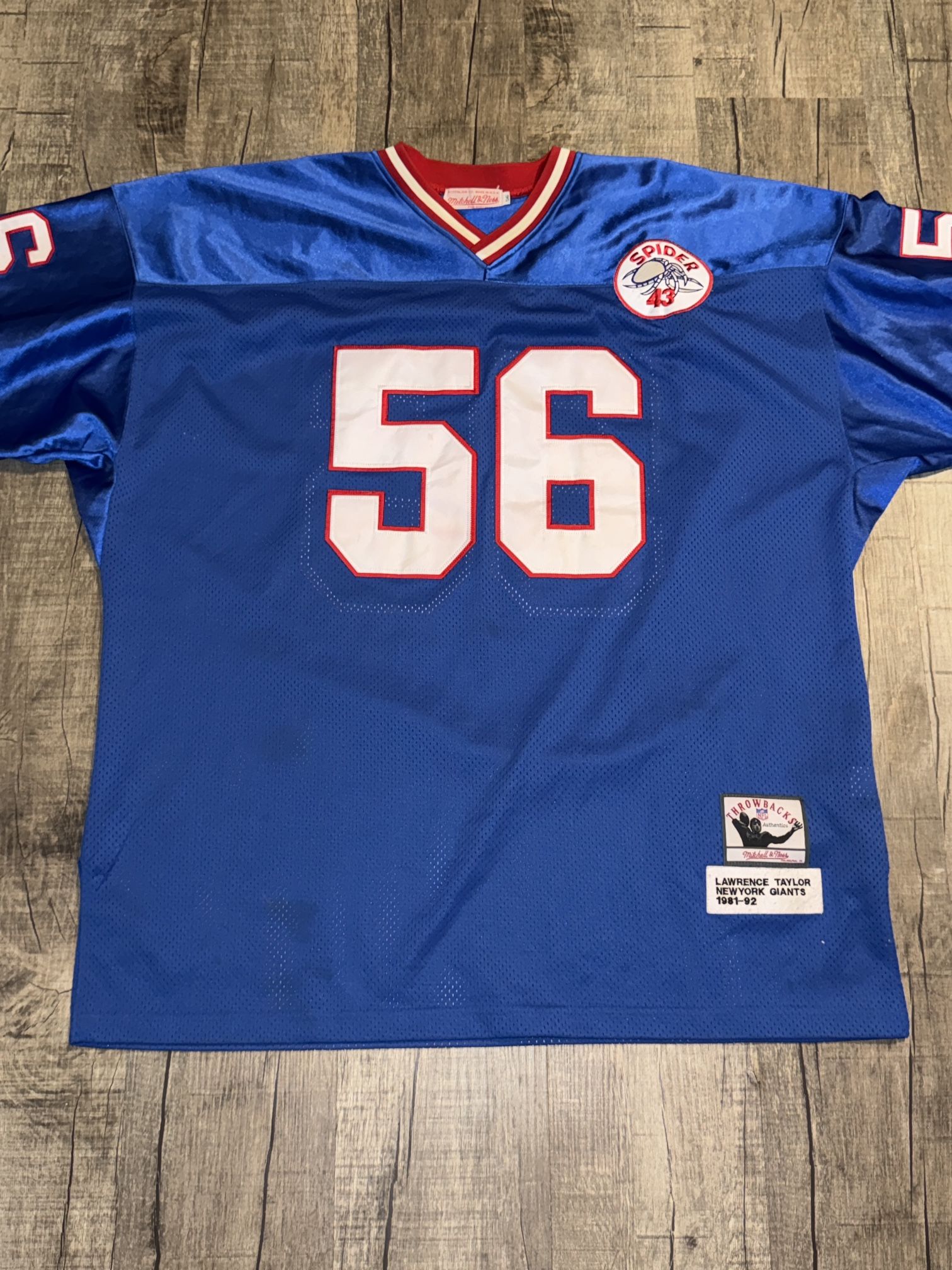Authentic Lawrence Taylor Mitchell & Ness NY Giants Throwback Size 56 (3x) jersey