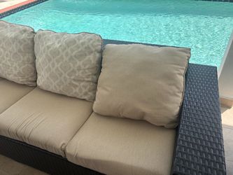 Outdoor Wicker Sofá set  with Cushions