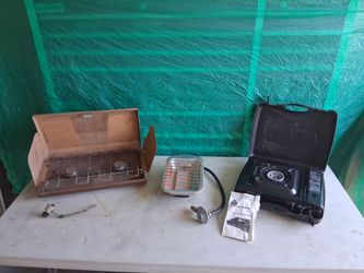 Camping cook tops and heater.