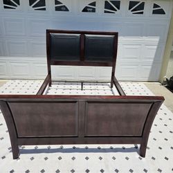 Clean and Nice Brown Queen Size Bed.