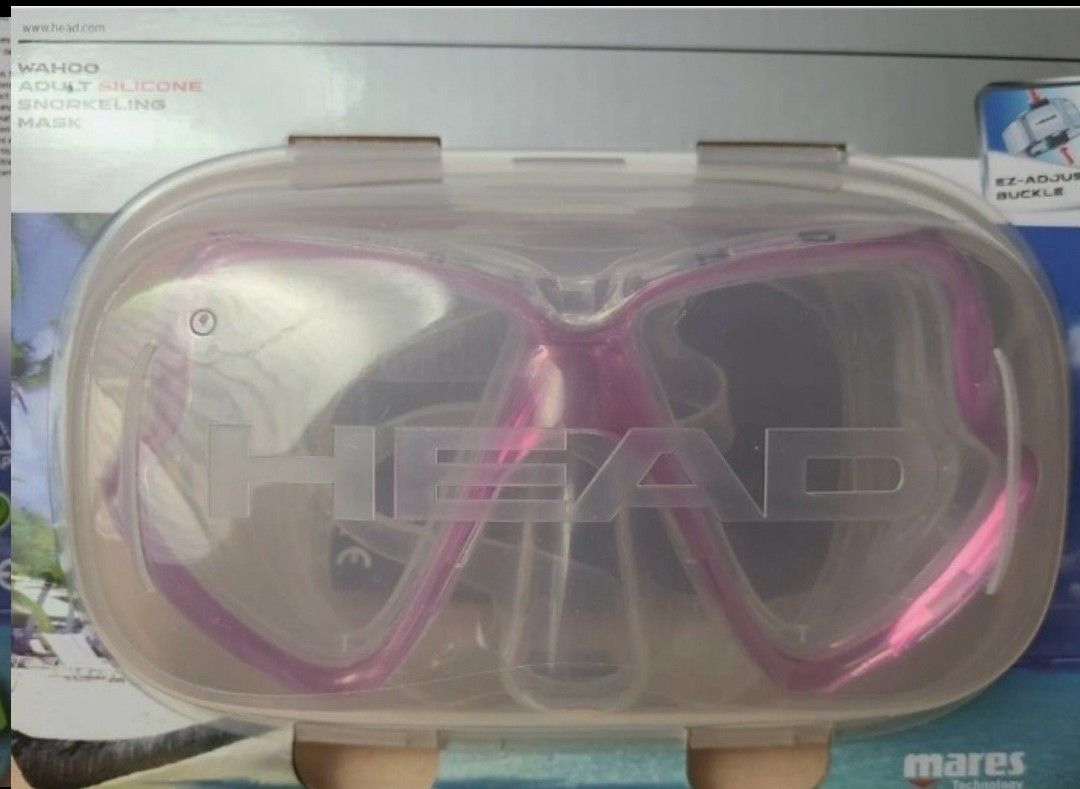 Brand New Head Wahoo Adult Silicone Snorkeling Mask Mares Tech W/ Travel Box 