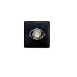 Size 7 Tarnished Silver Toned Opal Ring