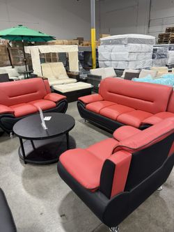 Modern Red And Black 3Pcs Set