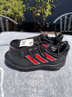 Adidas Black and Red Athletic Cleats Adizero