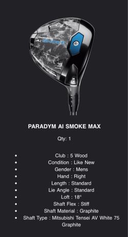 Callaway Paradym AI Smoke Max Wood | 5 Wood