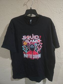Squidgame Tee Shirt, Heavy Cotton, Black, Men's Size XL