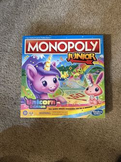Monopoly Junior Unicorn Edition Ages 5+ 2-4 Players