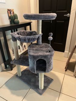 39" Cat Climbing Tree w/ Cave Hammock Scratching Posts