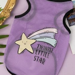 Mesh Dog/Cat Tank Vest Twinkle Little Star Print Lightweight Breathable Small