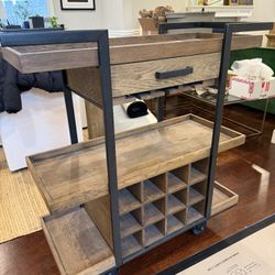 Wood And Metal Bar Cart