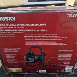 HUSKY 50' Plumbers Drum Auger. New In The Box.